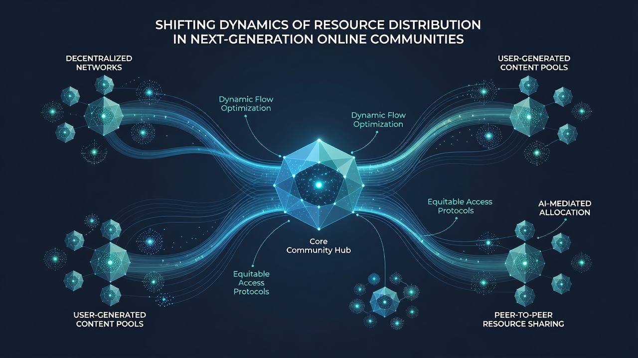 Illustration of tokenized assets circulating within a virtual community hub